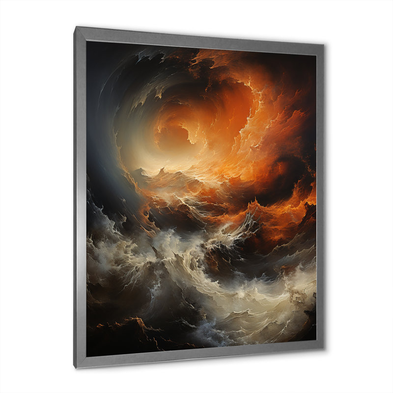 «Vanola Orange Storm Force of Nature II», reproduction sur toile, H 32 po x l 16 po x P 1 po, Cadre photo argenté