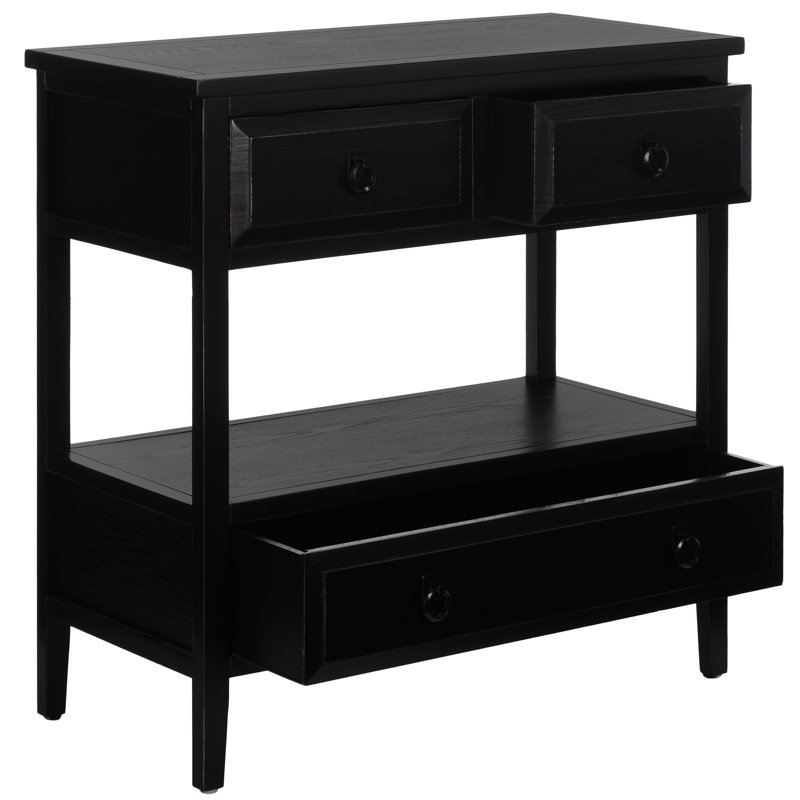 Console en bois massif 31,9 po Sadie, Noir