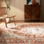 Tapis d'intérieur lavable bleu à médaillon rétro-670906983-641075167