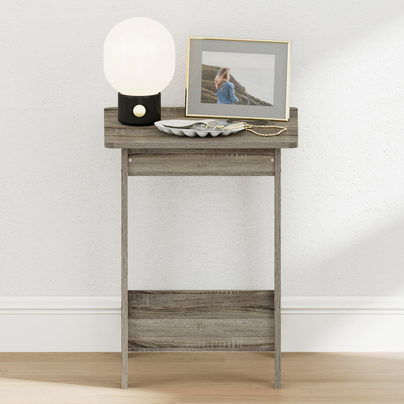 Furinno BEGINNING Night Stand, Square Nightstand, Wood Bedside Table with H-Legs, Side Table, End Table, Easy Assembly, for Bedroom, Closet, Living Room, French Oak