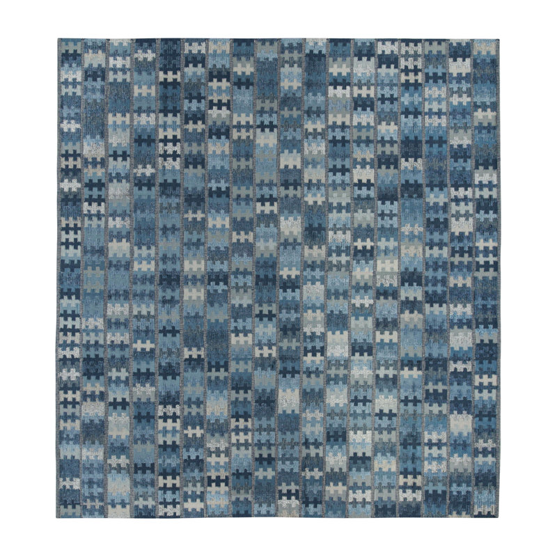 Scandinavian Wool Geometric Area Rug, Rectangle 8' x 10'