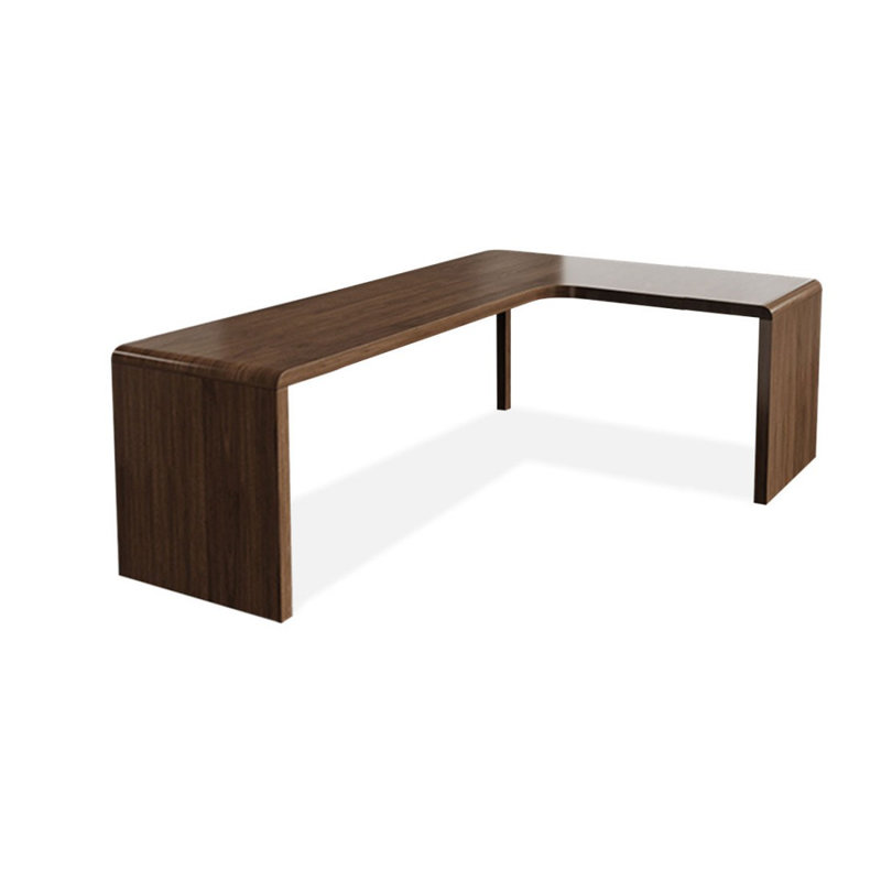 Bureau d'écriture en L en bois massif brun noisette, H 29,53 po x l 62,99 po x P 47,24 po, Retour à droite