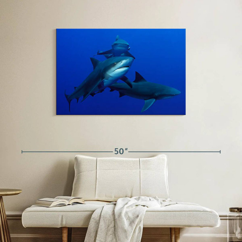 Triple Sharks, 26" H x 39" W