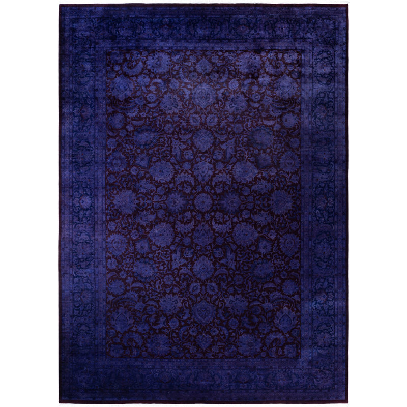 Overdyed Hand-Knotted Wool Modern-Contemporary Purple Area Rug 10' 3" x 14' 4"