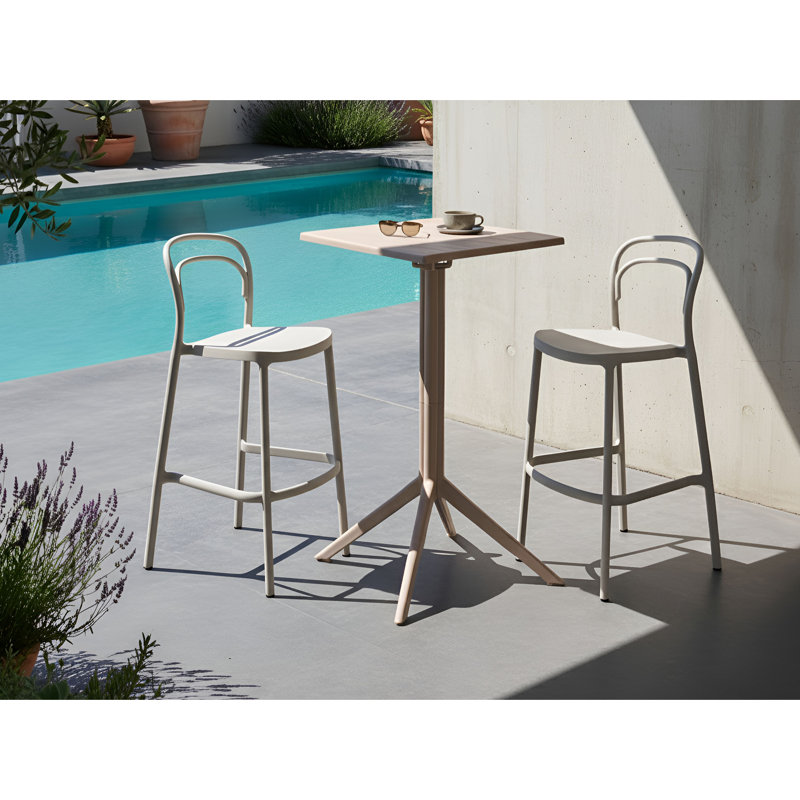 Square Outdoor Bar Table , 60cm cm W 60cm cm D, Beige