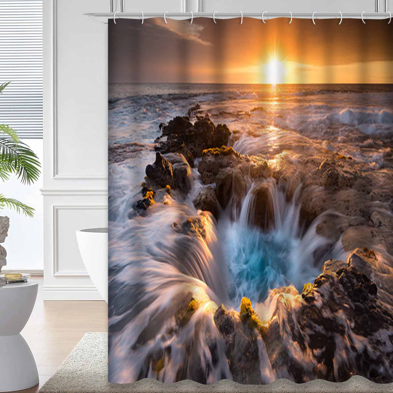 Rideau de douche avec 12 crochets Paradise, L 72 po x l 72 po