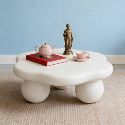 35" Cream Cloud Shaped Coffee Table