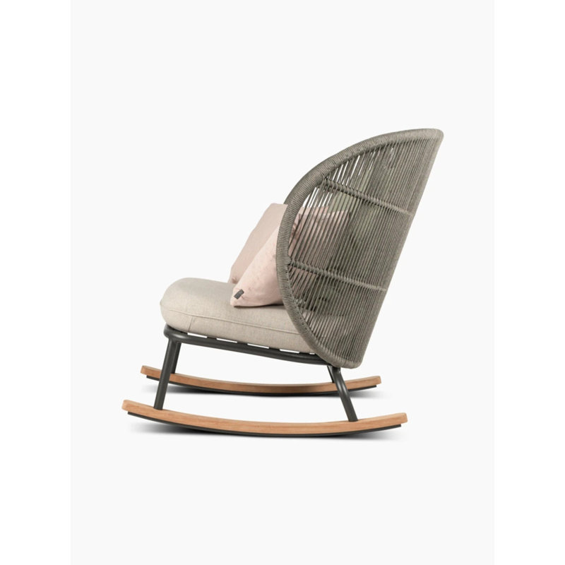 Kodo Outdoor Rocker Chair, Fig Green, Fossil Gray