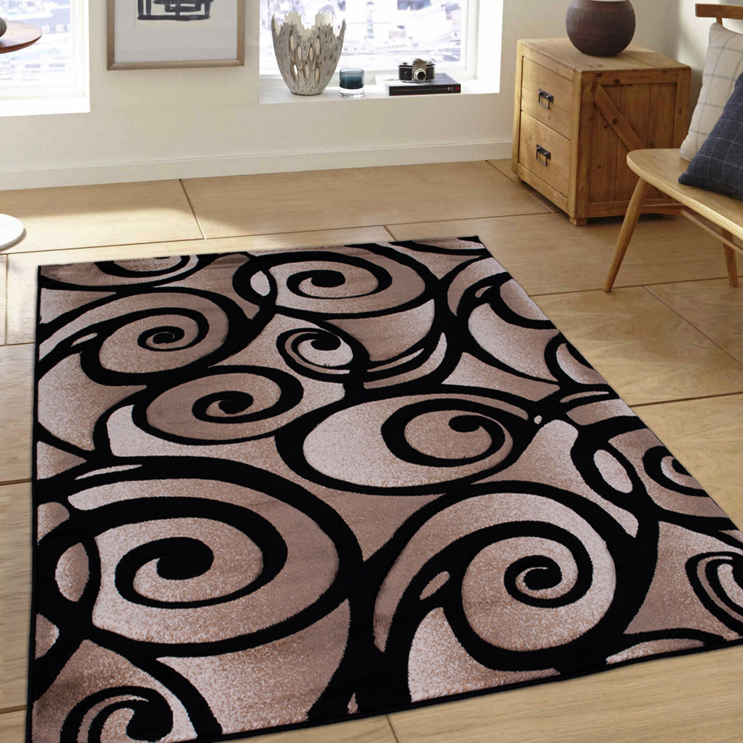 Allstar Rugs Brown Area Rug Size: 5'2 inch x 7'2 inch