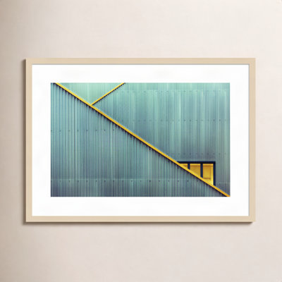 Stairs and Yellow Door Print by Jan Niezen