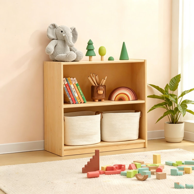 60 x 63 x 30 cm Kids Shelf and Toy Storage, Compact Toddler Bookshelf for Small Space