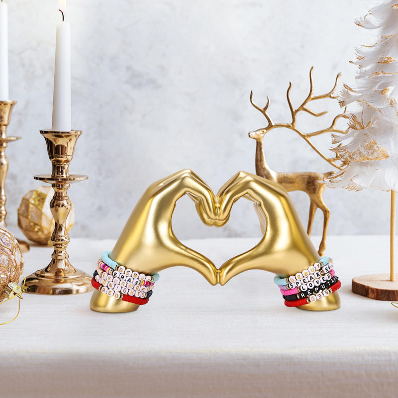 Heart Heart Sculpture, Gold