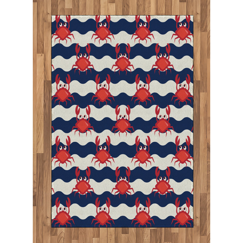 Tapis décoratif Crabs Nautical, Rectangle— 4 pi x 5 pi 8 po