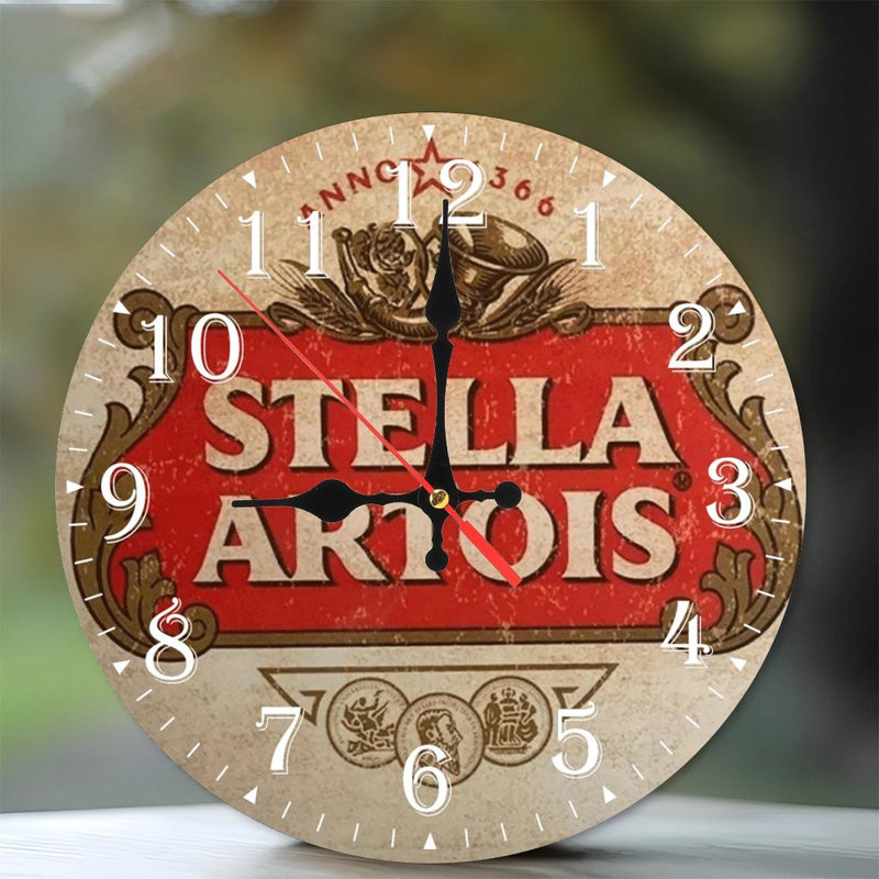 Horloge murale en bois 10 po, mouvement silencieux, à piles (piles AA non incluses), décor artistique, parfait pour les décorations