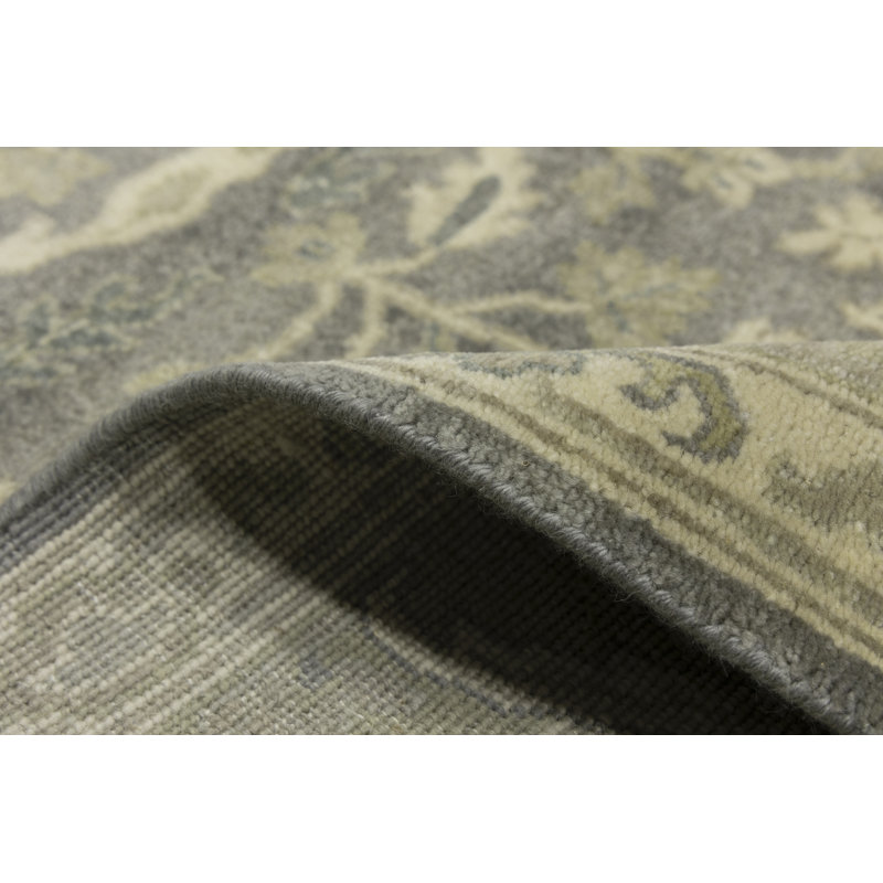 Tapis brun brun transitionnel Oushak Chobi