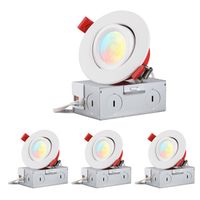 Luminaire encastré à feu à cardan de 3 pouces 7 W, à intensité variable, 5 lumières à intensité variable avec boîte en J