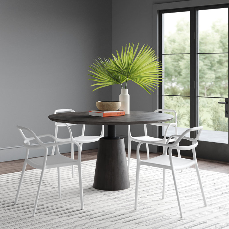 Chaise avec accoudoirs Chewie, Blanc
