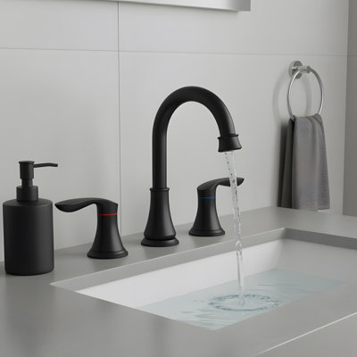 Bathroom Sink Faucet with 360°Swivel Spout and 2 Handles