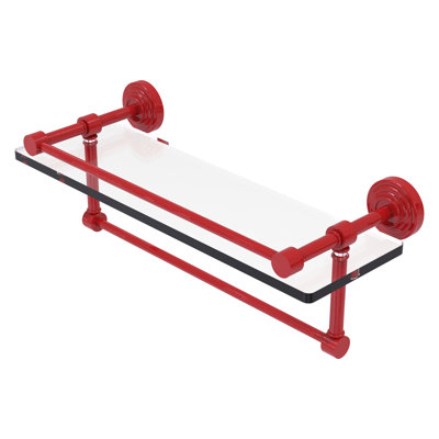 Tablette en verre avec barre à serviettes