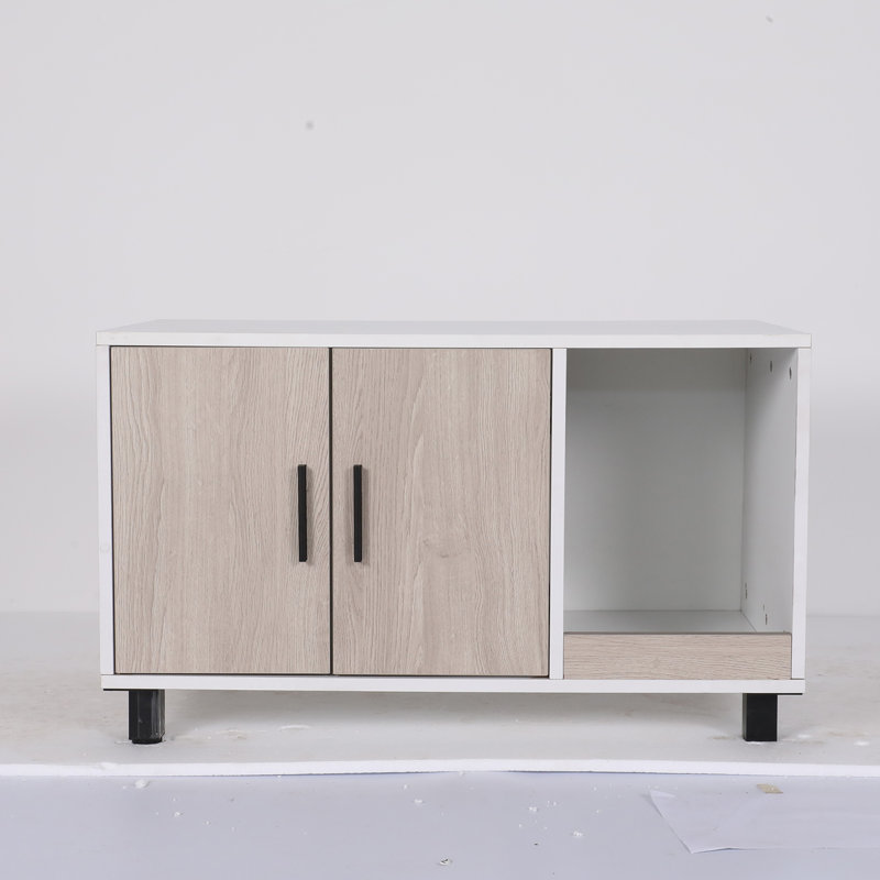 Litière pour chat 34 po grain de bois moderne cachée