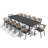 12 - Person Aluminum Outdoor Dining Set With 8-Pound Stacking Chairs And Umbrella Hole, 118'' In. W X 41.7'' In. D-335568945