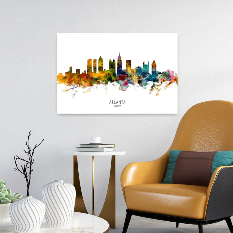 «Vibrant Atlanta Skyline», art contemporain urbain, H 16 po x l 24 po