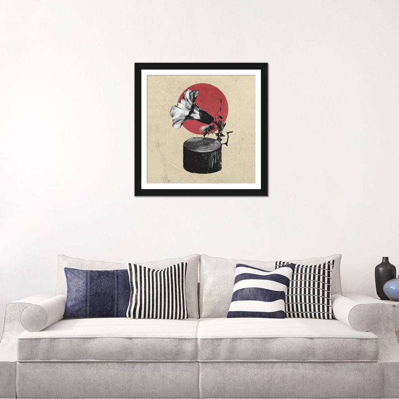 « gramophone », impression sur toile tendue, H 16 po x l 16 po x P 1 po, Papier d'art encadré noir, Blanc