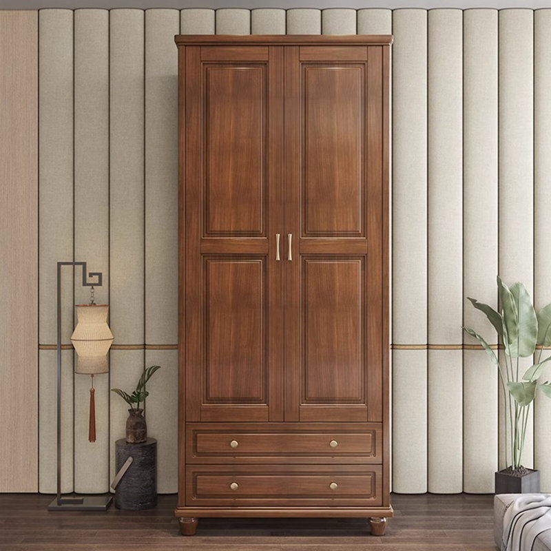 Nouvelle garde-robe en bois d'hévéa de style chinois