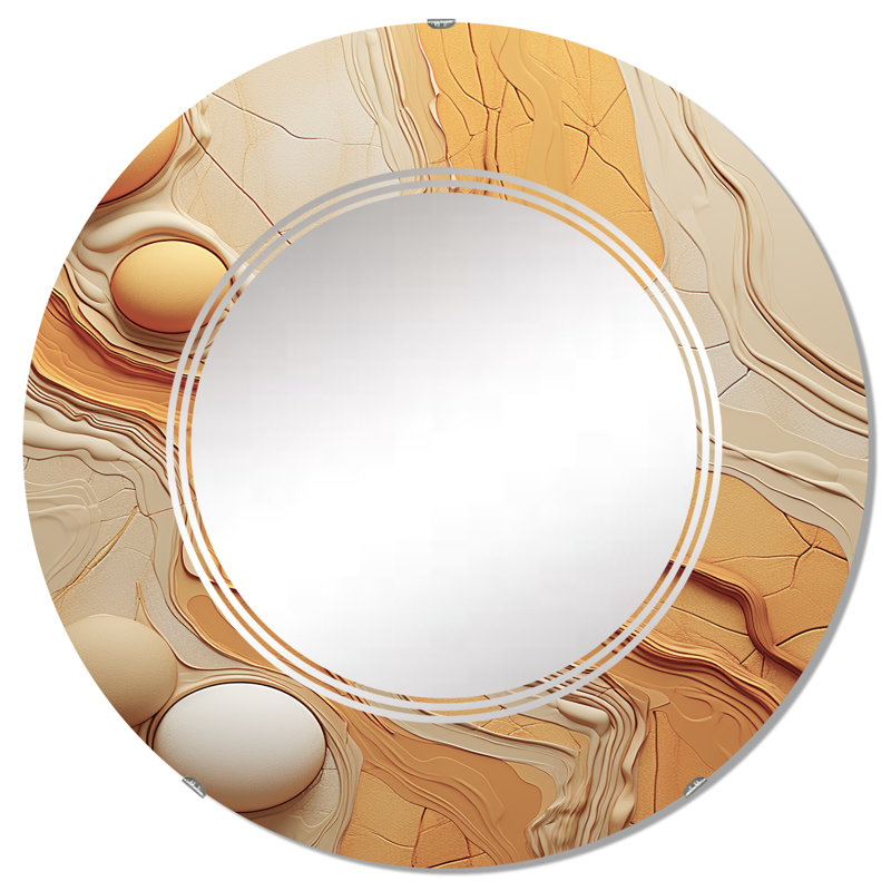 Offrey - Miroir mural moderne rond, 32 po x 32 po