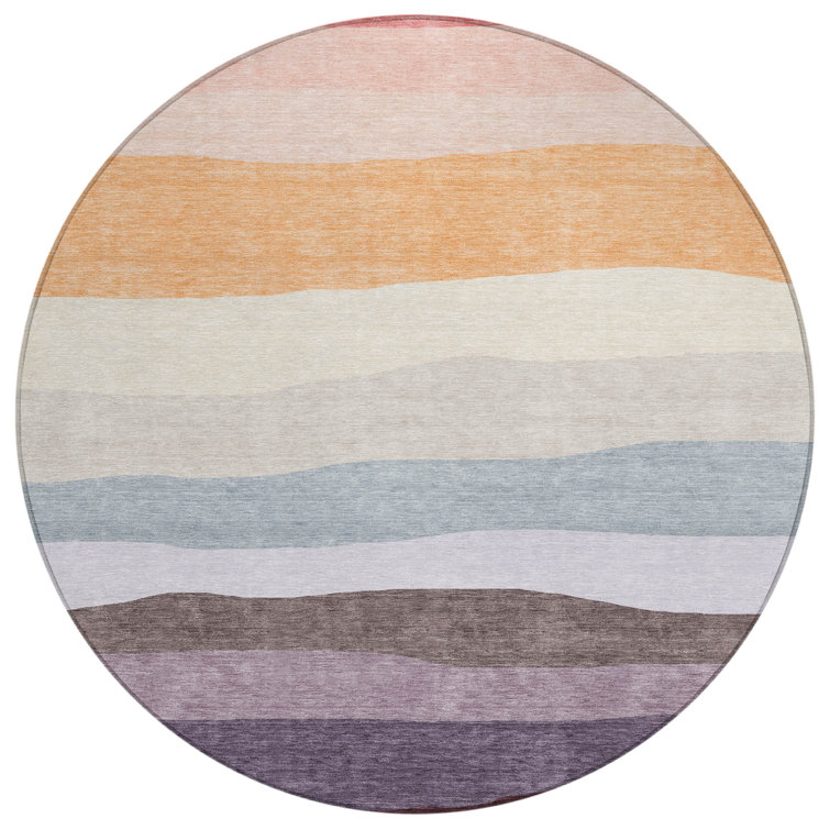 Machine Washable Indoor/Outdoor Xhevrie Orange Rug