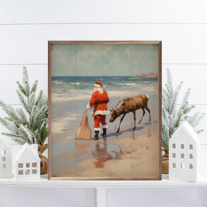 «Promenade sur la plage du Père Noël», H 8 po x l 10 po