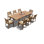 8 Seats 9 Pcs Grade-A Teak Wood Dining Set: 94" Double Extension Rectangle Table And 8 Travota Stacking Arm Chairs #11TV2008