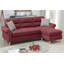 Ensemble de canapé modulaire réversible en polyfibre de couleur rouge Paparika-1442674343