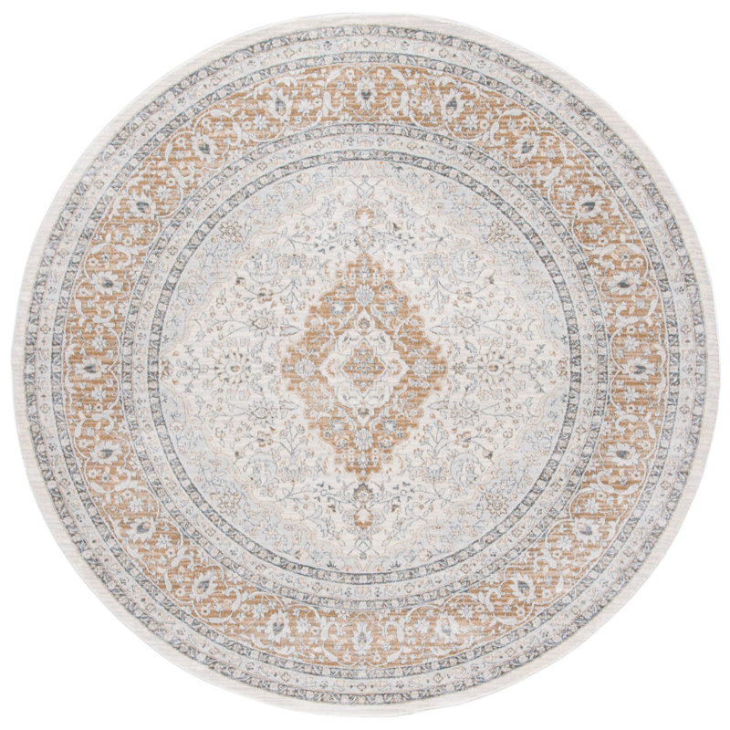 Delmer Performance Oriental Rug, Round 6'7"
