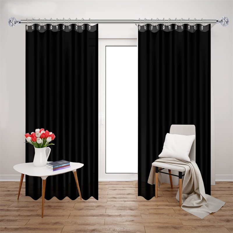 Jacky Silver Stainless Steel Adjustable Single Curtain Pole, 192cm W x 3cm D