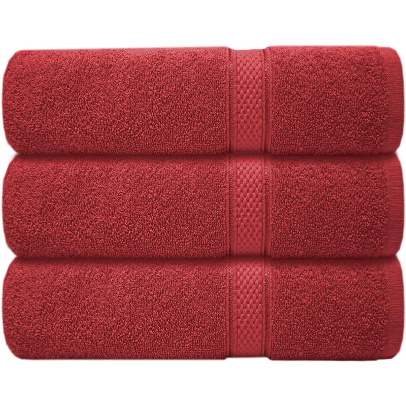 Nayelly Turkish Cotton Bath Towel, Red