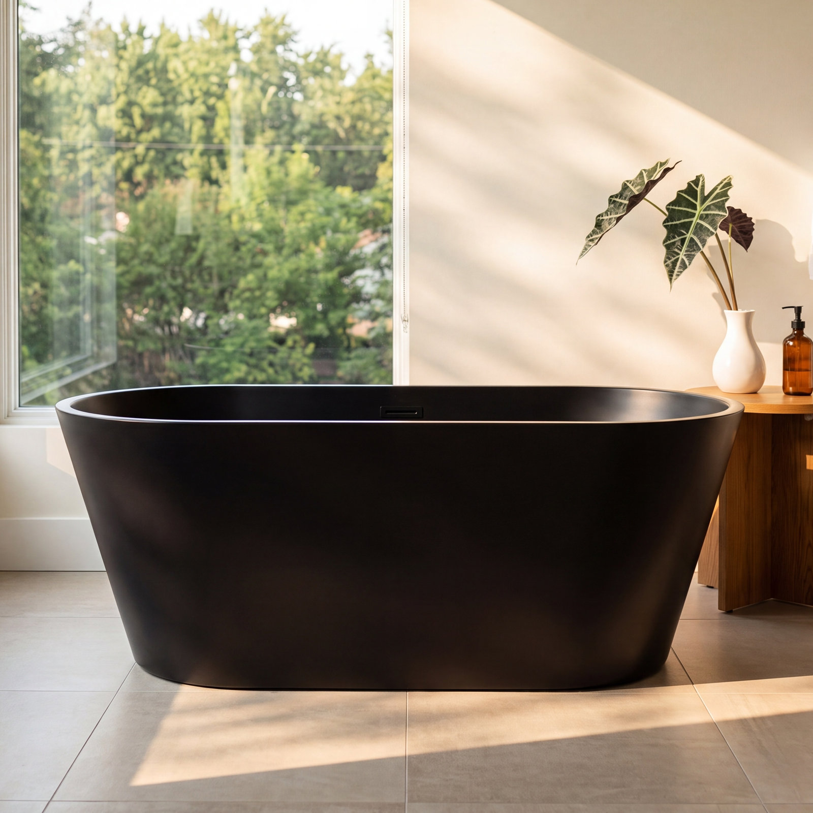 60" Flat-Bottom Freestanding Soaking Bathtub