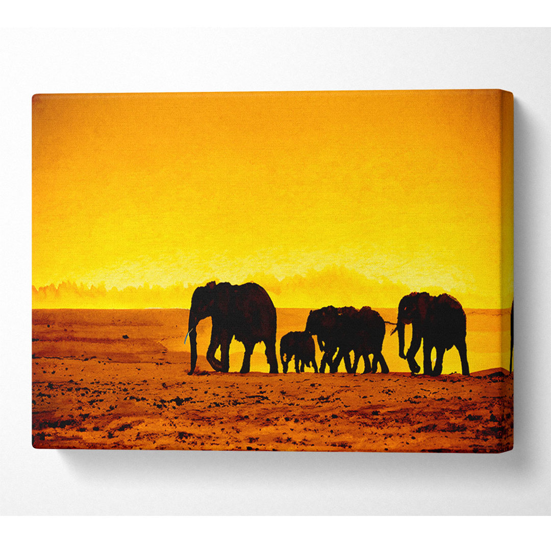 Hurd Of Elephants - Kunstdrucke auf Leinwand - Wrapped Canvas