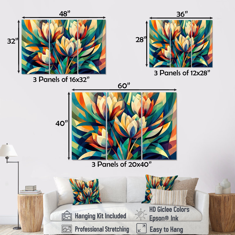 Addisen - chardon, ensemble d'art mural, H 32 po x l 48 po, Wrapped Canvas, Does Not Apply