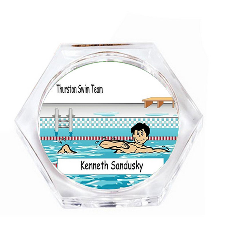 Ensemble-cadeau personnalisé sous-verre pour nageur (4 sous-verres), Oui