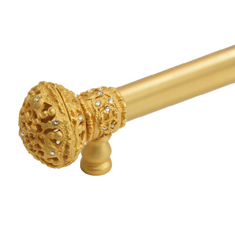Juliane Grace 18 inches c.c. with 5/8 smooth center long pull large finial with 65 Swarovski Clear Crystals with center brace in Oil Rub Bronze