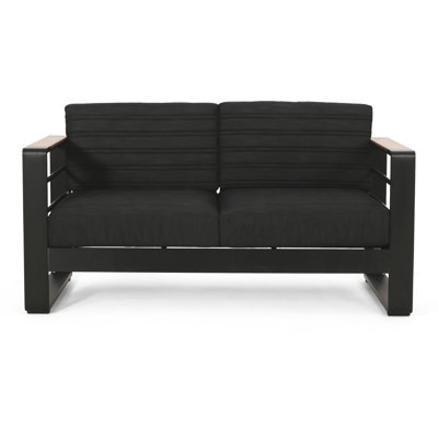 Structure en aluminium pour l'extérieur avec coussins gris - propriétés météorologiques et rembourrage confortable