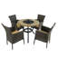 Bayfield FIREPIT 89cm Table with 4 STOCKHOLM Brown Chairs Se