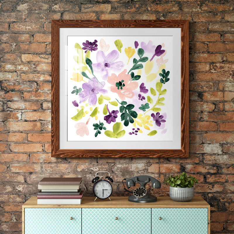 «Lavender Meadow II», reproduction encadrée de qualité supérieure - prête à être accrochée, Érable encadré