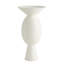 Wide Chiseled Orb Vase-Matte White