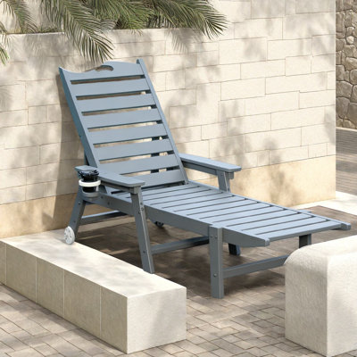 Durable Hdpe Patio Lounge Chairs, Adjustable Modern Design For Outdoor Use