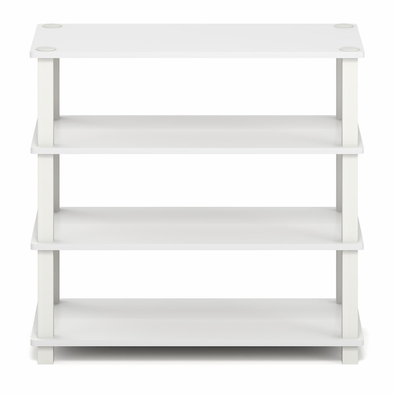 9 Pair Stackable Shoe Rack, White/White