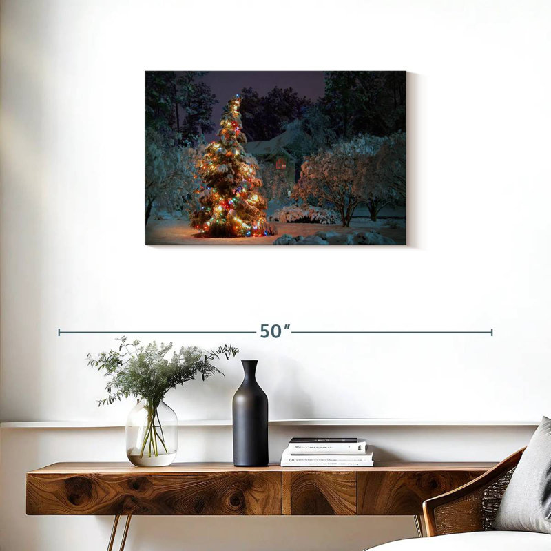 Arbre illuminé, H 20 po x l 30 po
