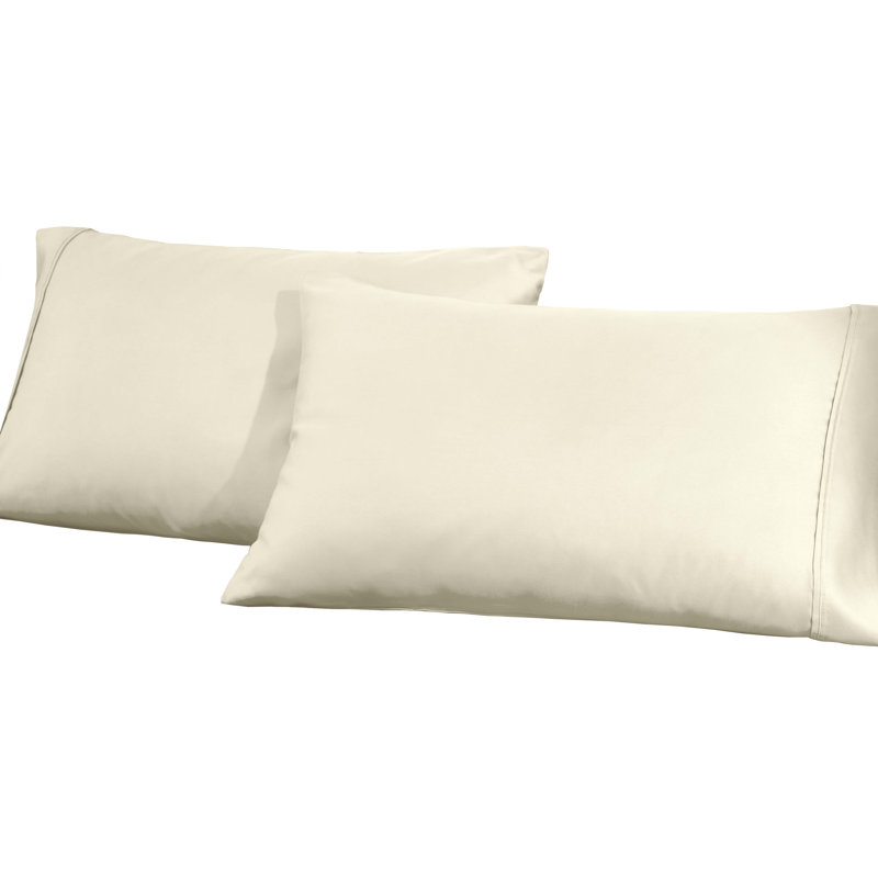 Taies d'oreiller supérieures en mélange de coton infroissable à densité de tissage 1200 fils Superior, Ivoire ivoire