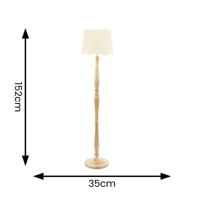 Brechin 152cm Traditional Floor Lamp, Natural, No, Natural
